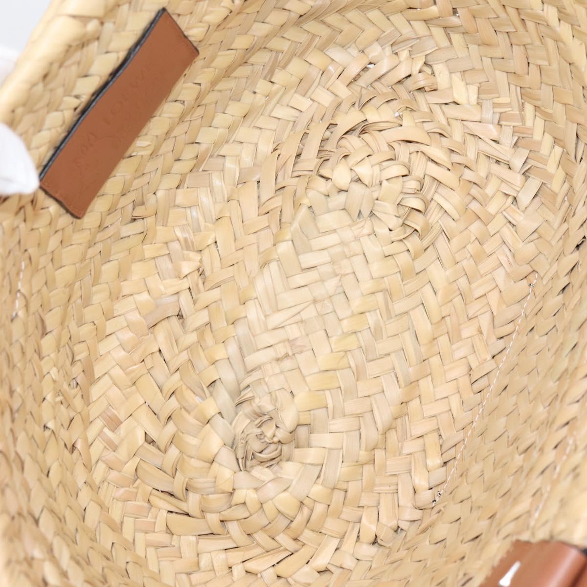 LOEWE Tote Bag Raffia Beige Black Auth 207825SM