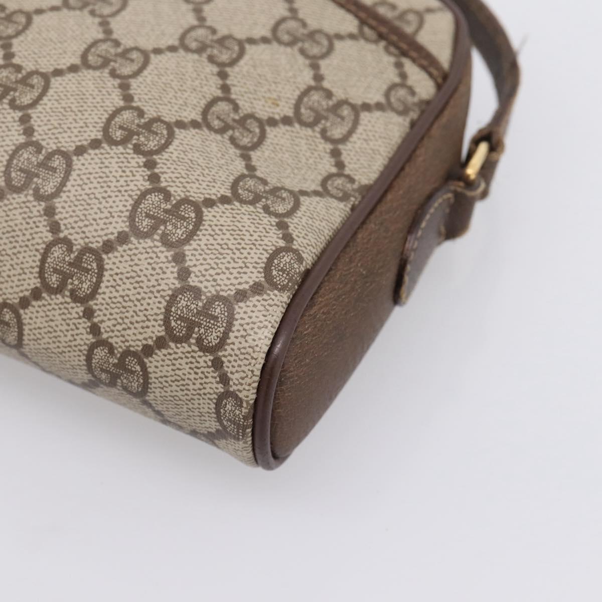 GUCCI GG Supreme Web Sherry Line Shoulder Bag PVC Beige 116 02 089 Auth 207832
