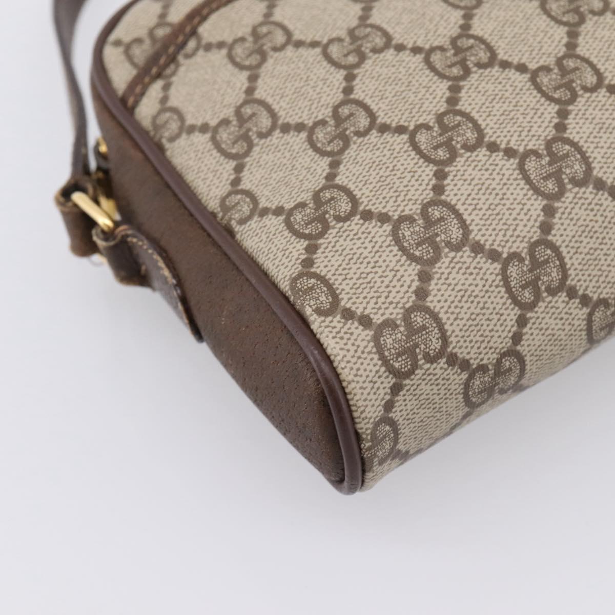 GUCCI GG Supreme Web Sherry Line Shoulder Bag PVC Beige 116 02 089 Auth 207832
