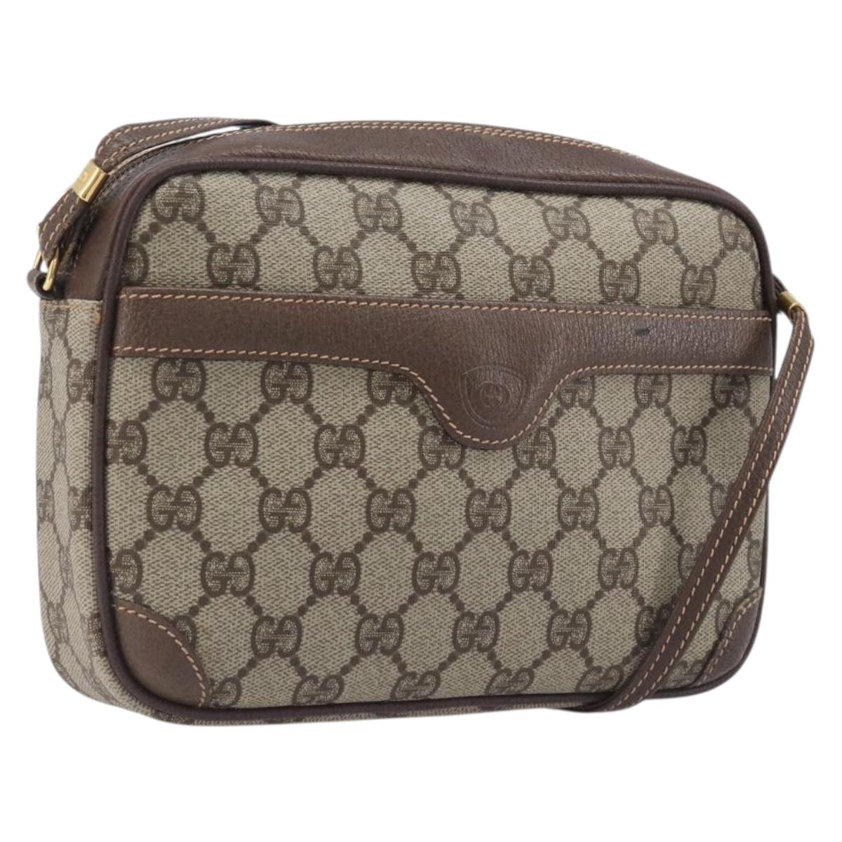 GUCCI GG Supreme Shoulder Bag PVC Beige Gold 007 115 6423 Auth 207837