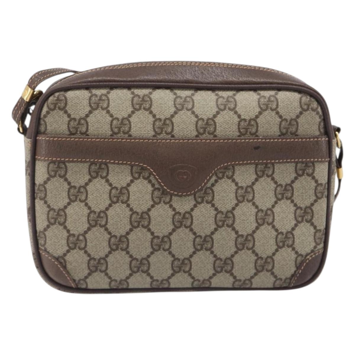 GUCCI GG Supreme Shoulder Bag PVC Beige Gold 007 115 6423 Auth 207837