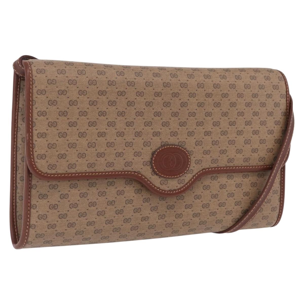 GUCCI Micro GG Supreme Shoulder Bag PVC Beige Gold 004 106 0146 Auth 207841