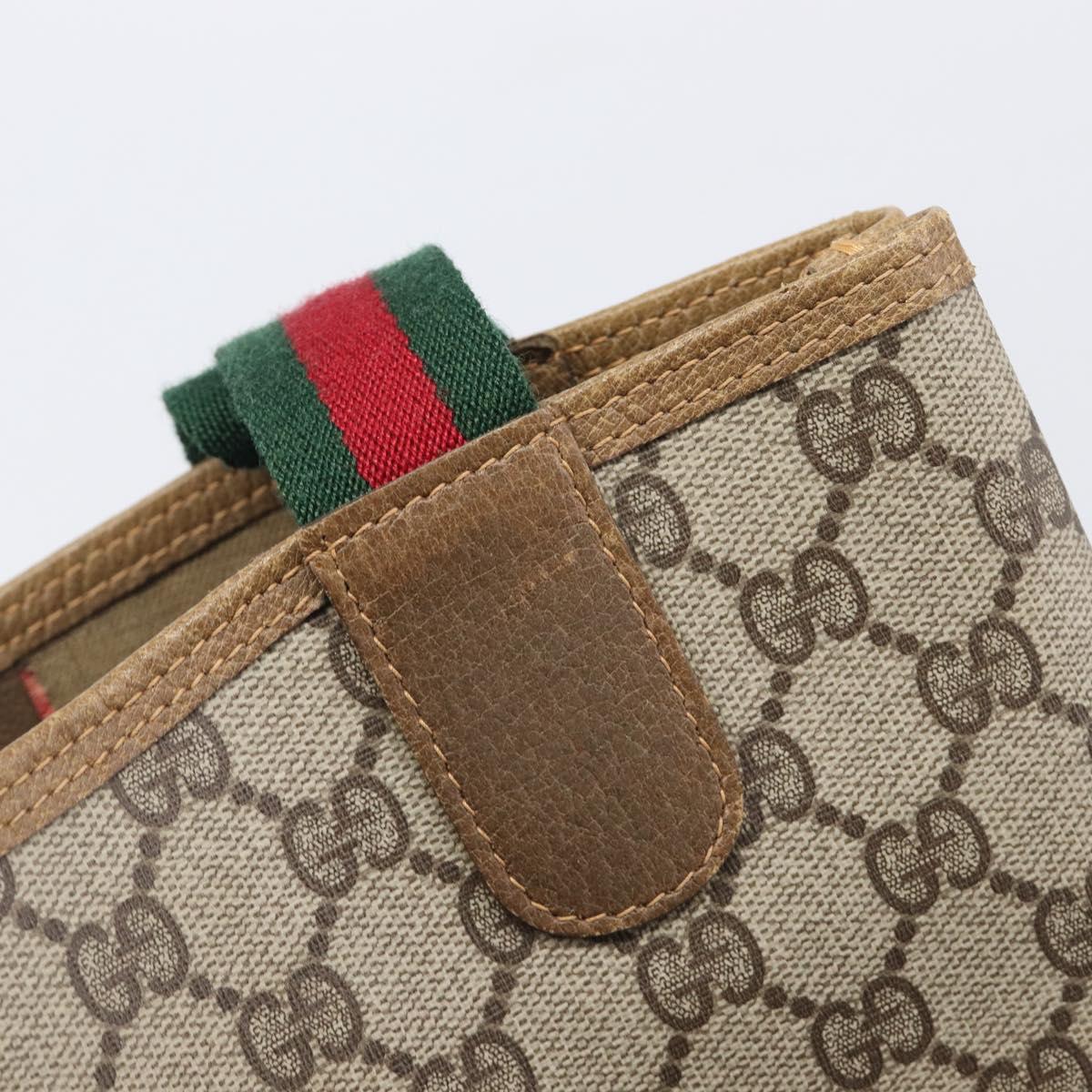 GUCCI GG Supreme Web Sherry Line Tote Bag PVC Beige Gold 40 02 003 Auth 207842A