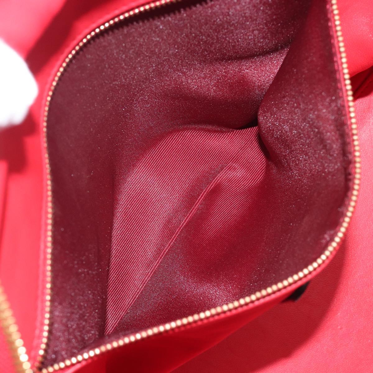 LOEWE Amazona 36 Hand Bag Leather Red Gold Auth 207843
