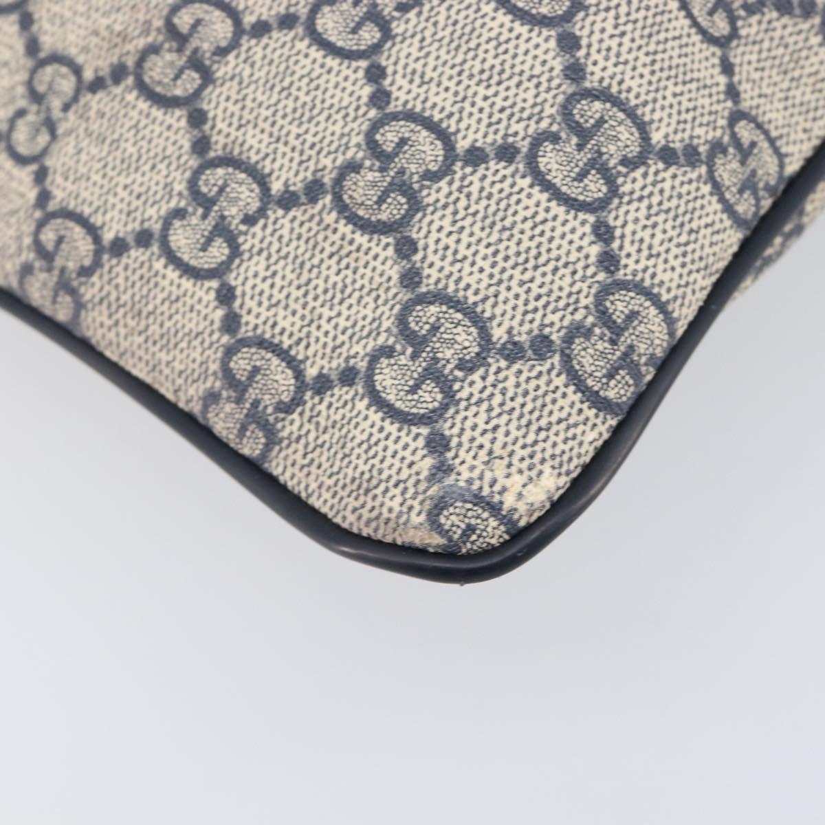 GUCCI GG Supreme Shoulder Bag PVC Navy Silver 295257 Auth 207858