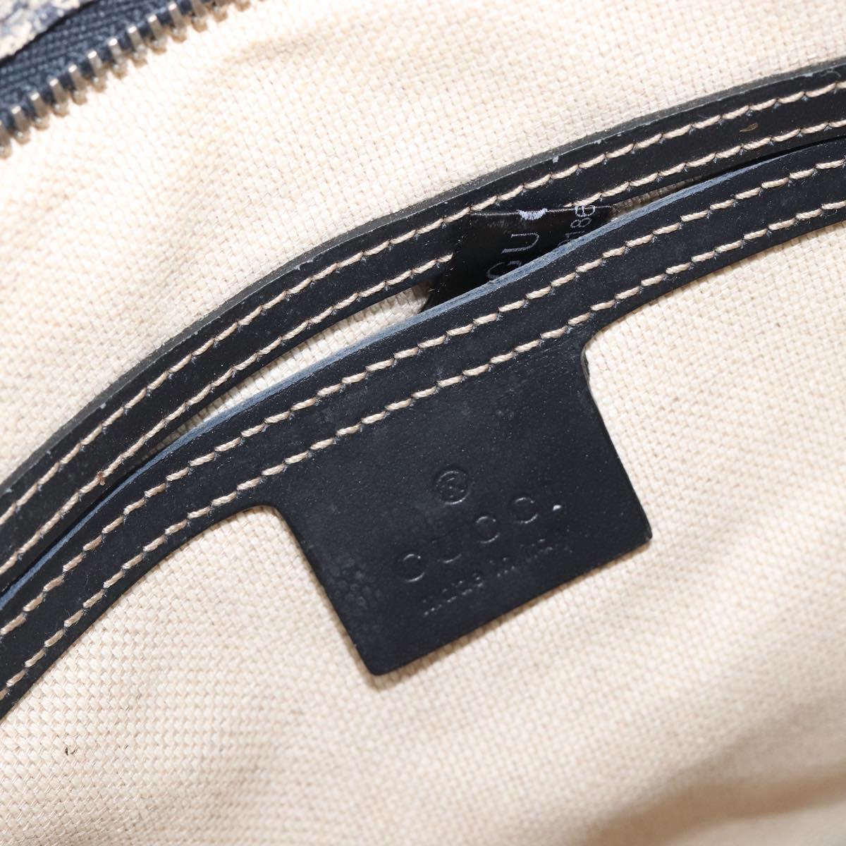 GUCCI GG Supreme Shoulder Bag PVC Navy Silver 295257 Auth 207858