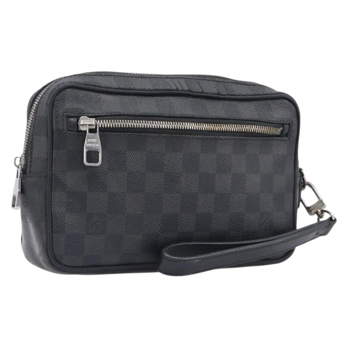 LOUIS VUITTON Damier Graphite Pochette Casai Clutch Bag N41664 LV Auth 207861