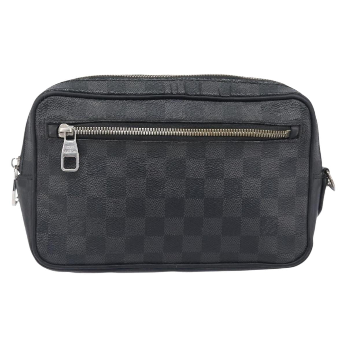 LOUIS VUITTON Damier Graphite Pochette Casai Clutch Bag N41664 LV Auth 207861