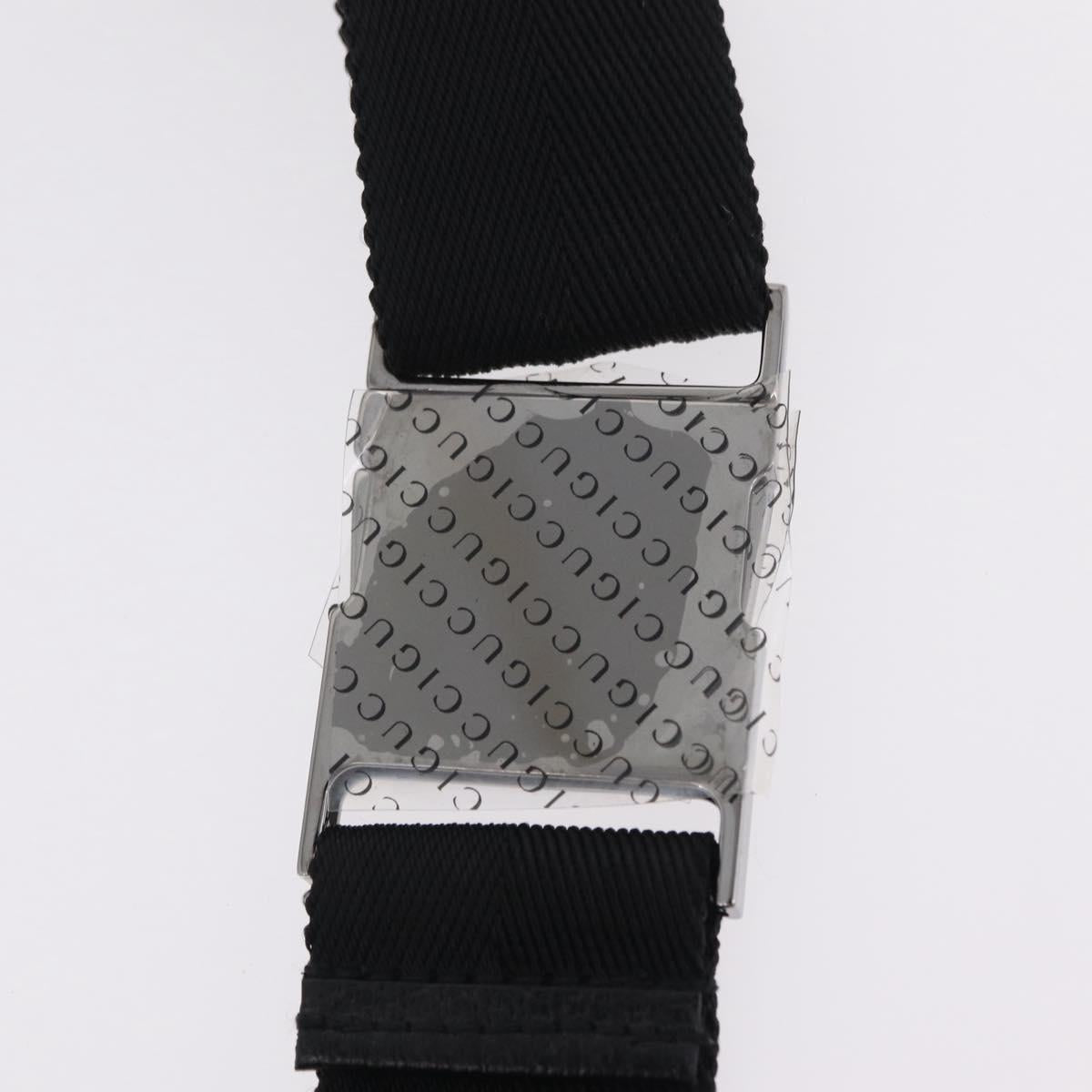 GUCCI GG Canvas Waist Bag Black Silver 131236 Auth 207862V