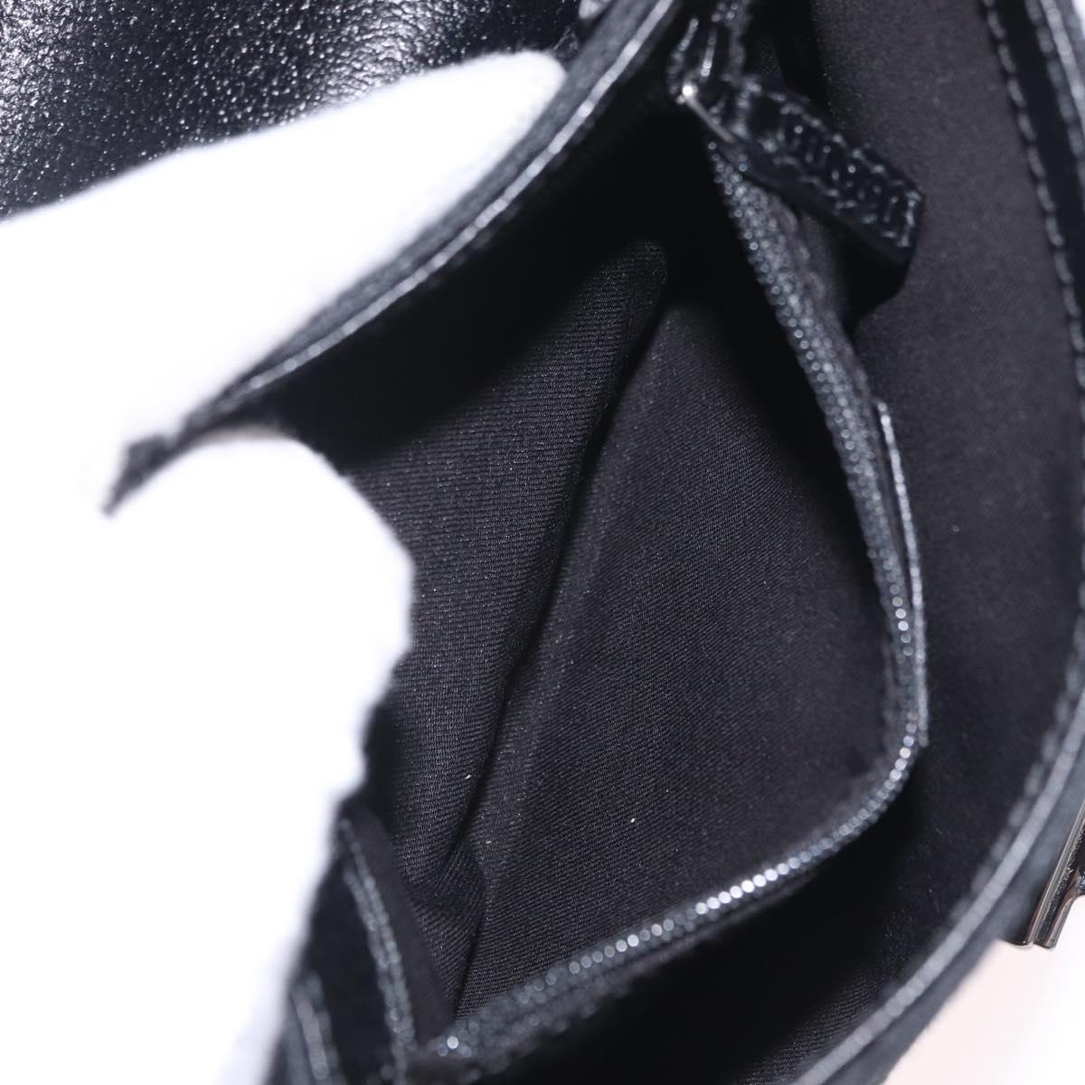 GUCCI GG Canvas Waist Bag Black Silver 131236 Auth 207862V