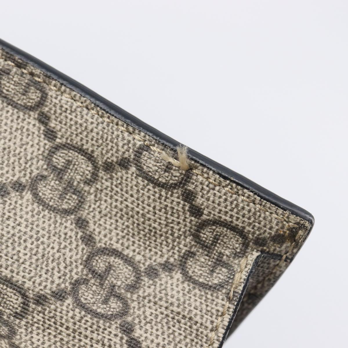 GUCCI GG Supreme Hand Bag PVC Beige Silver 456217 Auth 207865A