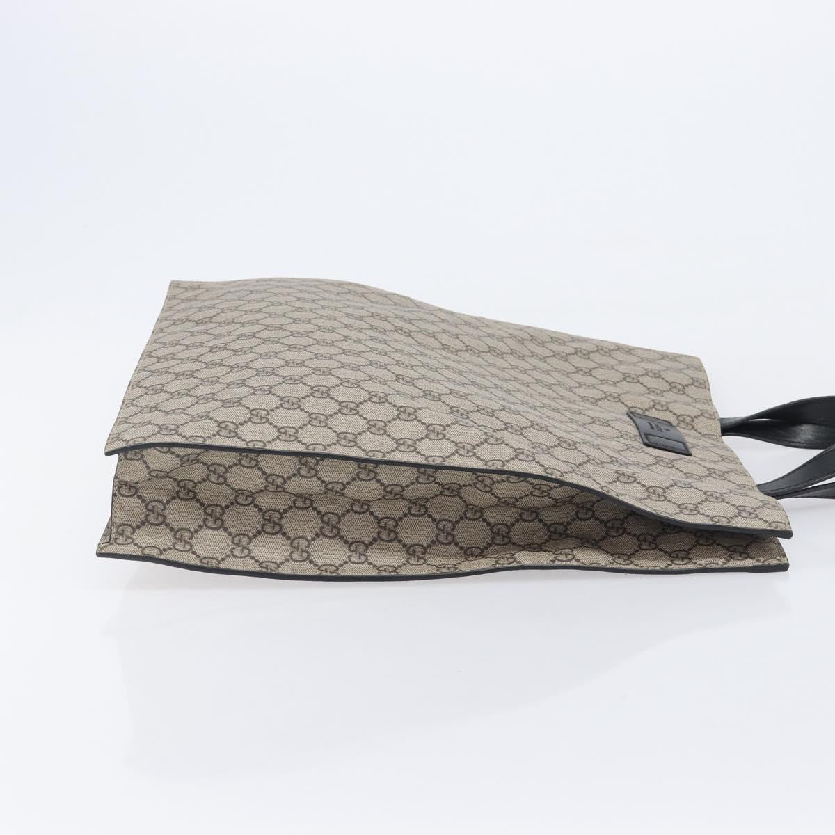 GUCCI GG Supreme Hand Bag PVC Beige Silver 456217 Auth 207865A