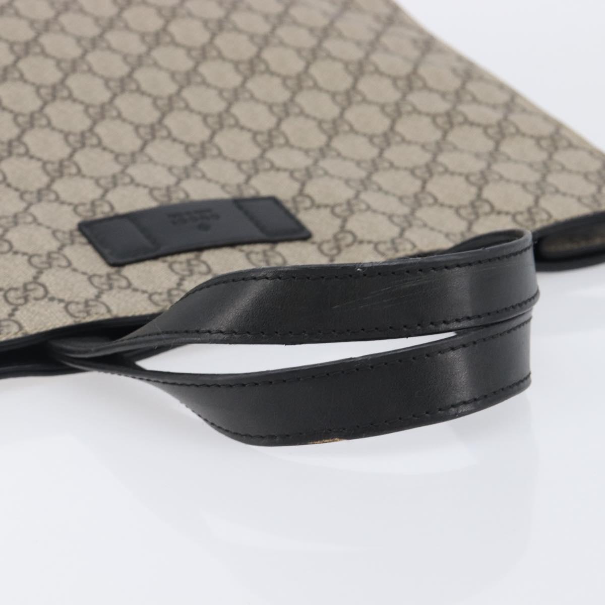 GUCCI GG Supreme Hand Bag PVC Beige Silver 456217 Auth 207865A