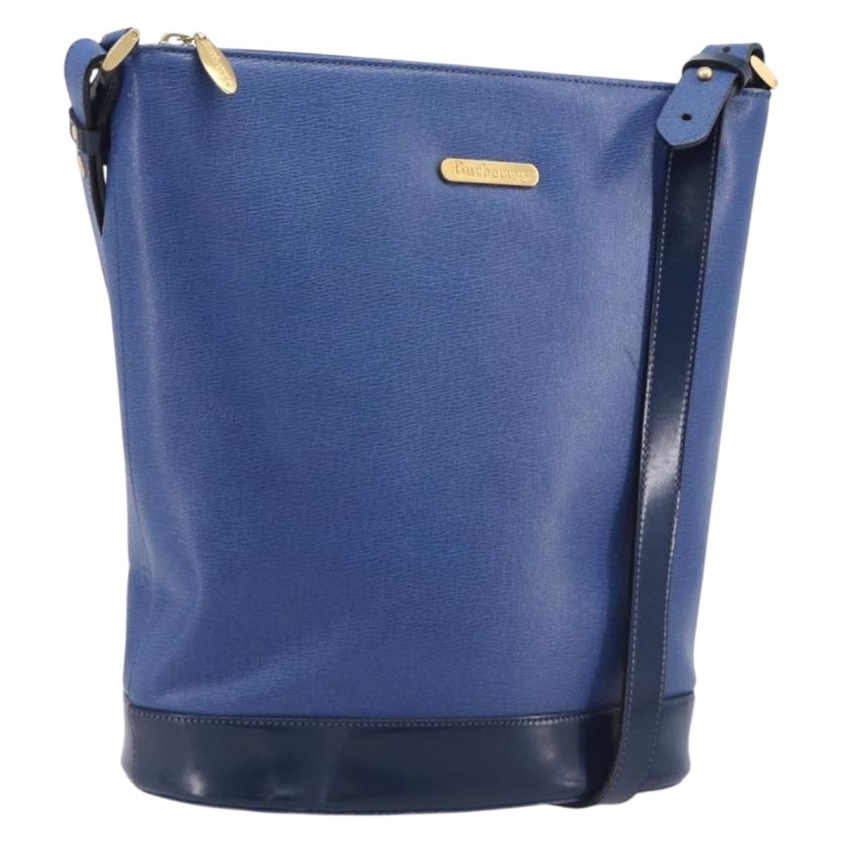 Burberrys Shoulder Bag Leather Black Gold Auth 207868