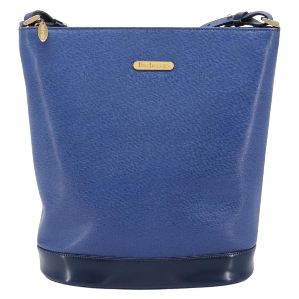 Burberrys Shoulder Bag Leather Black Gold Auth 207868