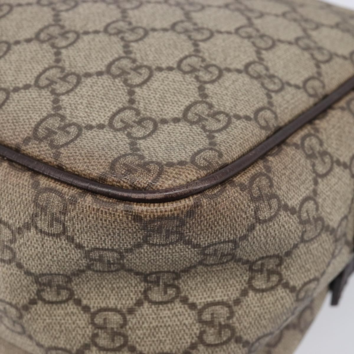 GUCCI GG Supreme Shoulder Bag PVC Beige Silver 114531 Auth 207872