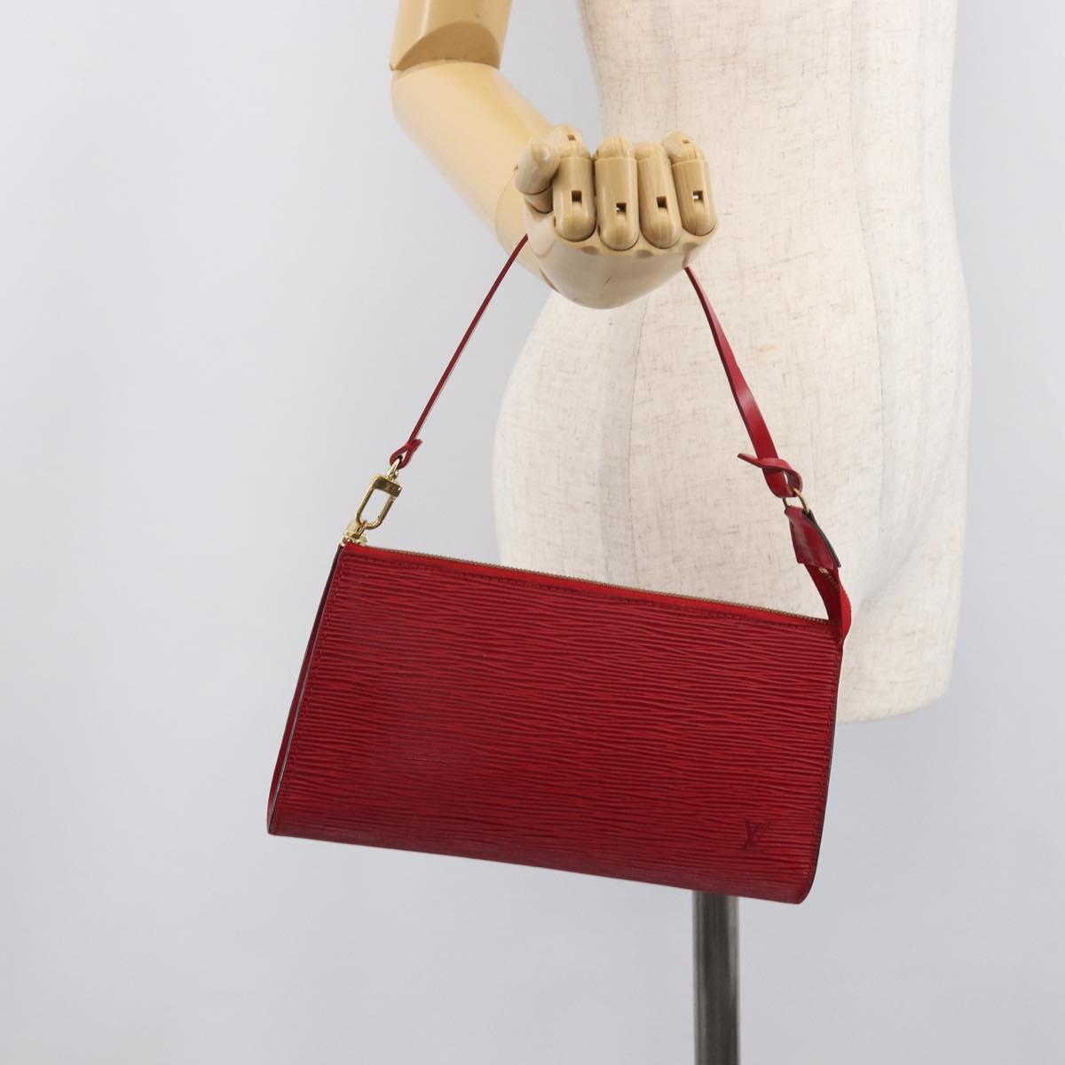 LOUIS VUITTON Epi Pochette Accessoires Accessory Pouch Red M52987 Auth 207877A