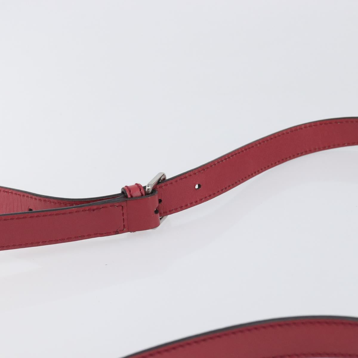 GUCCI GG Crystal Shoulder Bag PVC Red Silver 201447 Auth 207882A