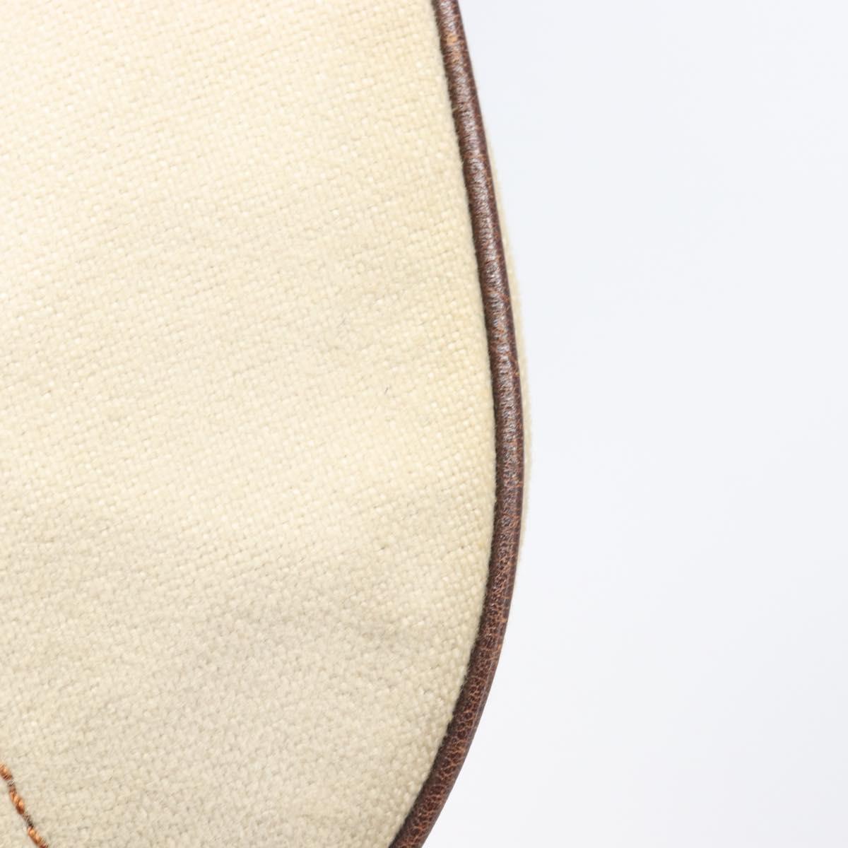 BURBERRY Blue Label Shoulder Bag Canvas Ivory Silver Auth 207885A