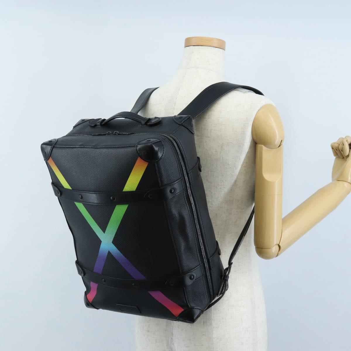 LOUIS VUITTON Taiga Rainbow Mini Soft Trunk Bag Black M30351 LV Auth 207898M