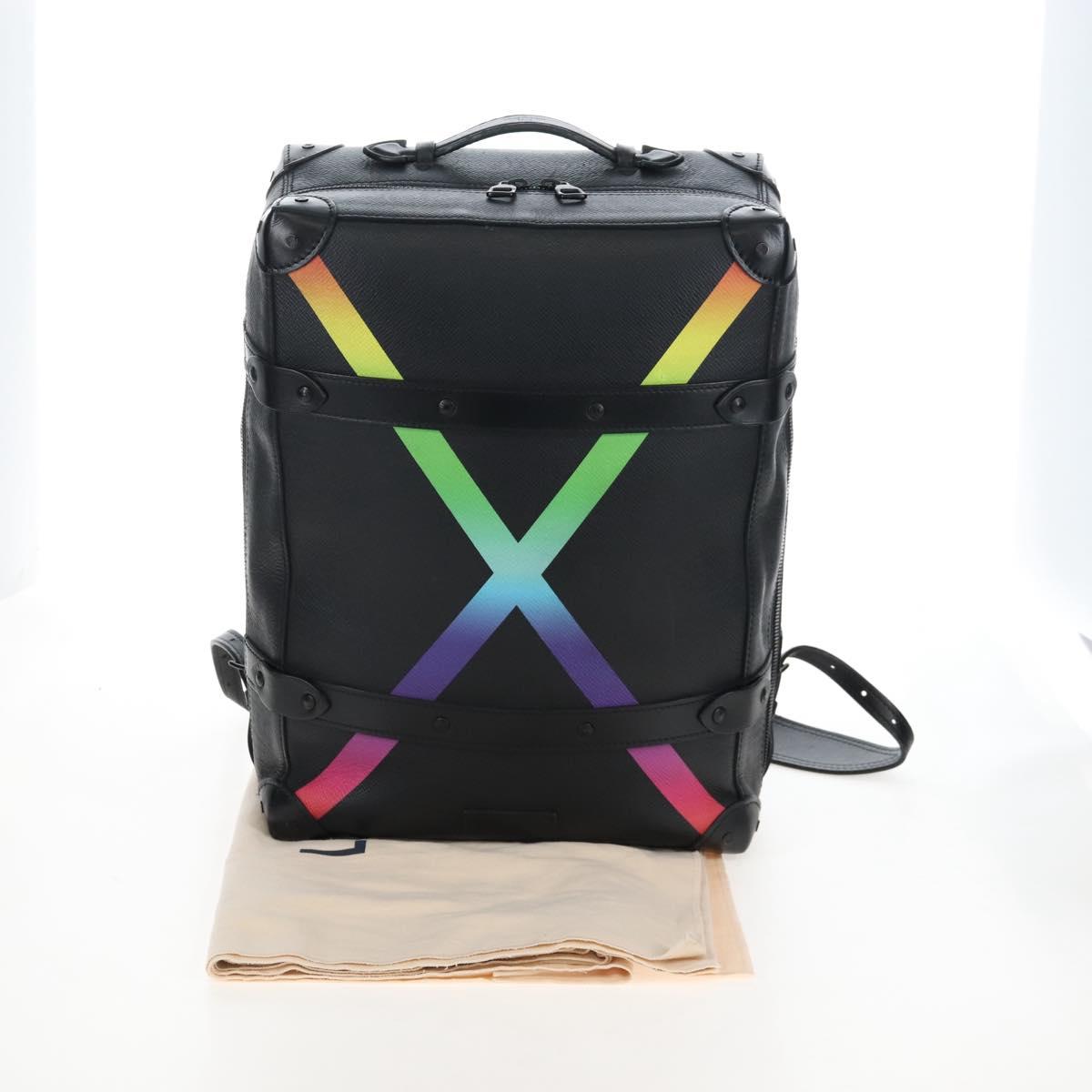 LOUIS VUITTON Taiga Rainbow Mini Soft Trunk Bag Black M30351 LV Auth 207898M