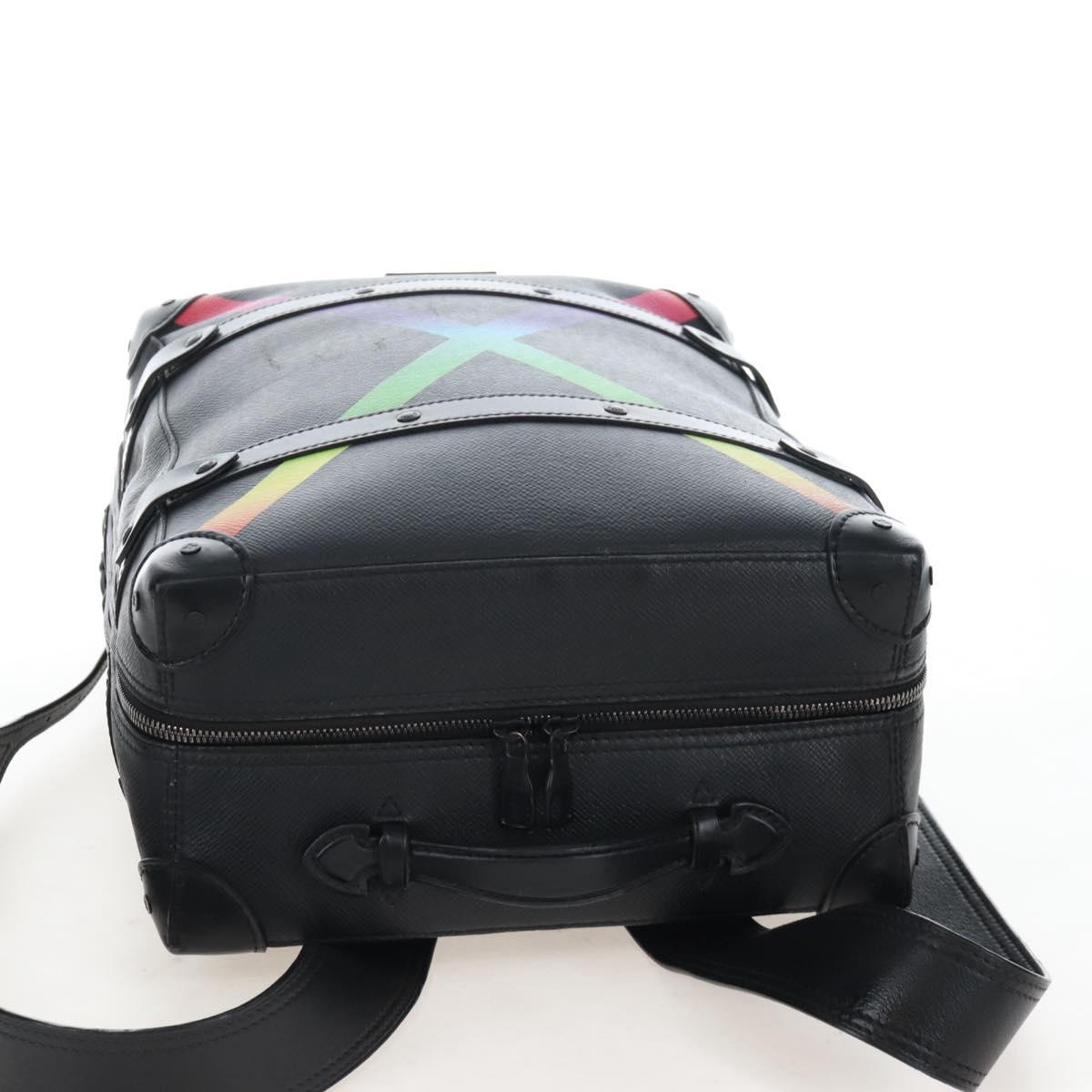 LOUIS VUITTON Taiga Rainbow Mini Soft Trunk Bag Black M30351 LV Auth 207898M