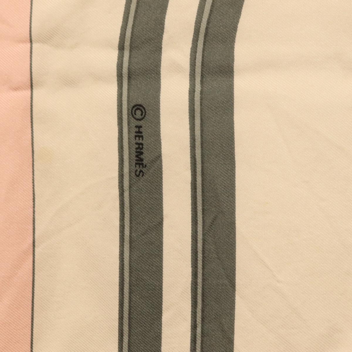 HERMES Carre 90 Scarf Silk Pink White ""Brides de Gala"" Auth 207903