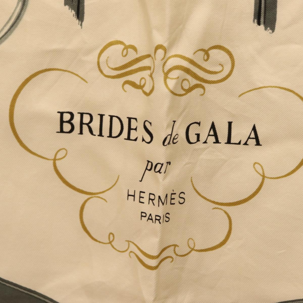 HERMES Carre 90 Scarf Silk Pink White ""Brides de Gala"" Auth 207903