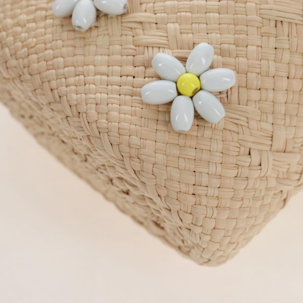 LOEWE Shoulder Bag Raffia Beige Green Auth 207914M