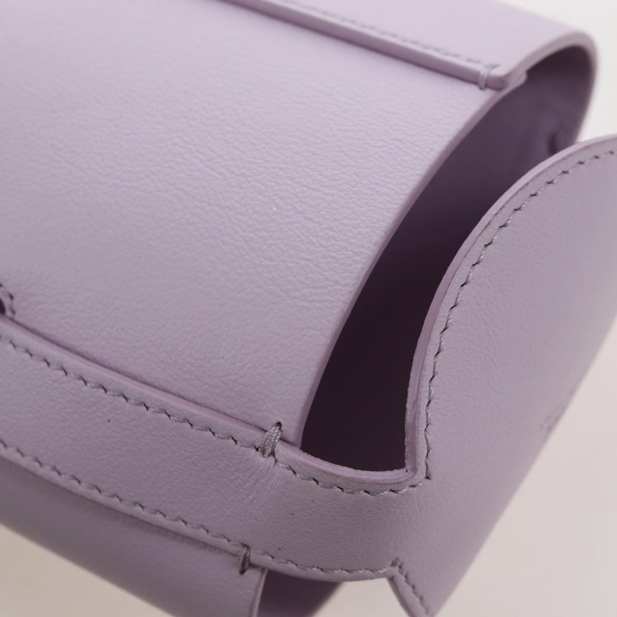 FENDI Bottle Holder Pouch Leather Lavende Silver 7AS022 Auth 207915M