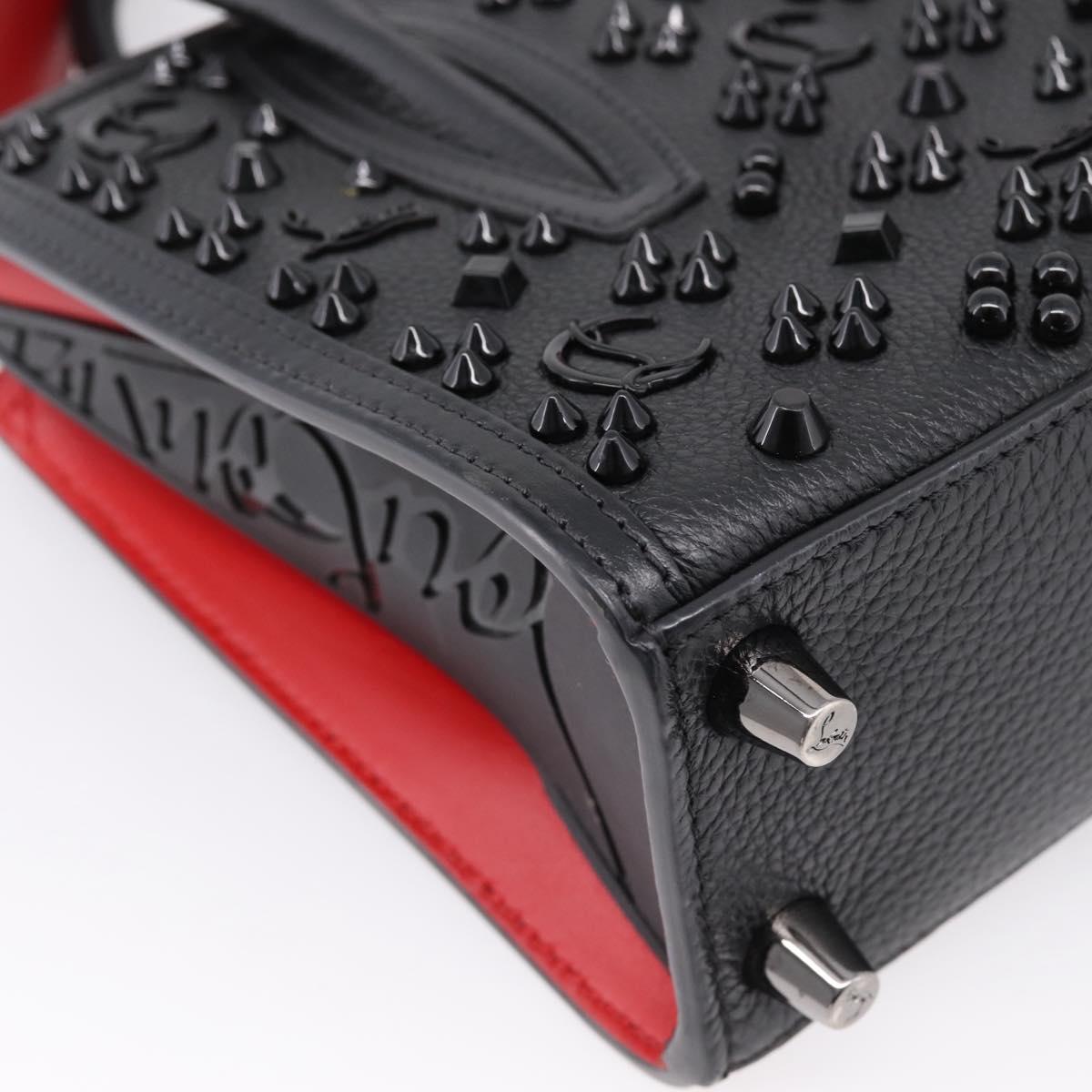 Christian Louboutin Hand Bag Leather 2way Black Red Auth 207916A