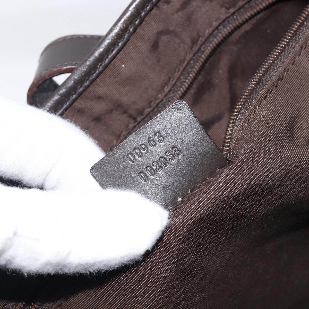 GUCCI GG Canvas Jackie Shoulder Bag Brown 00963 Auth 207923A