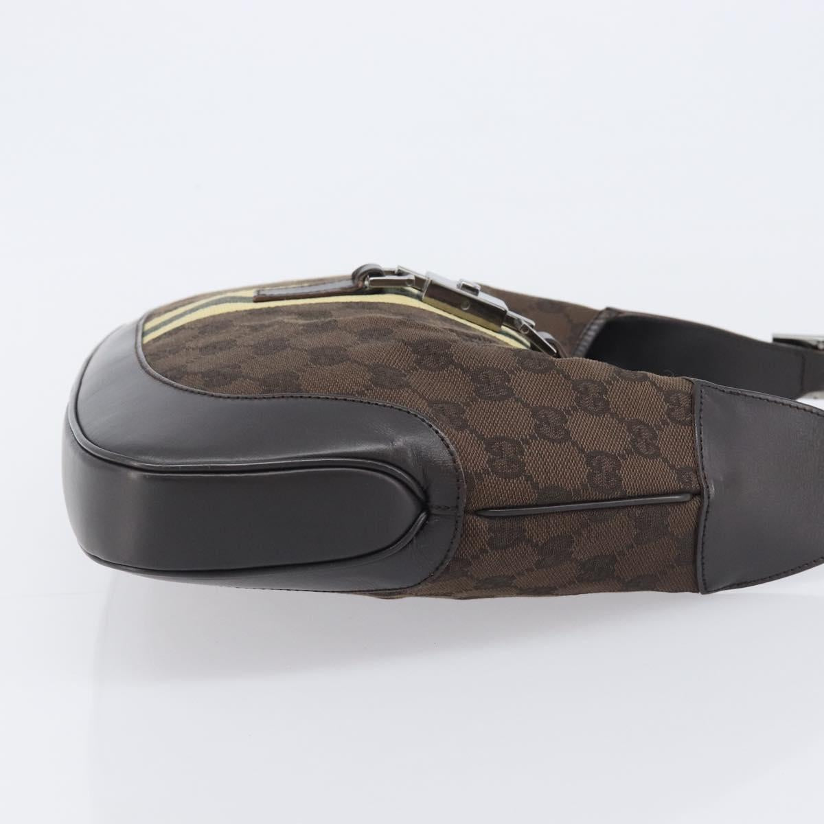 GUCCI GG Canvas Jackie Shoulder Bag Brown 00963 Auth 207923A