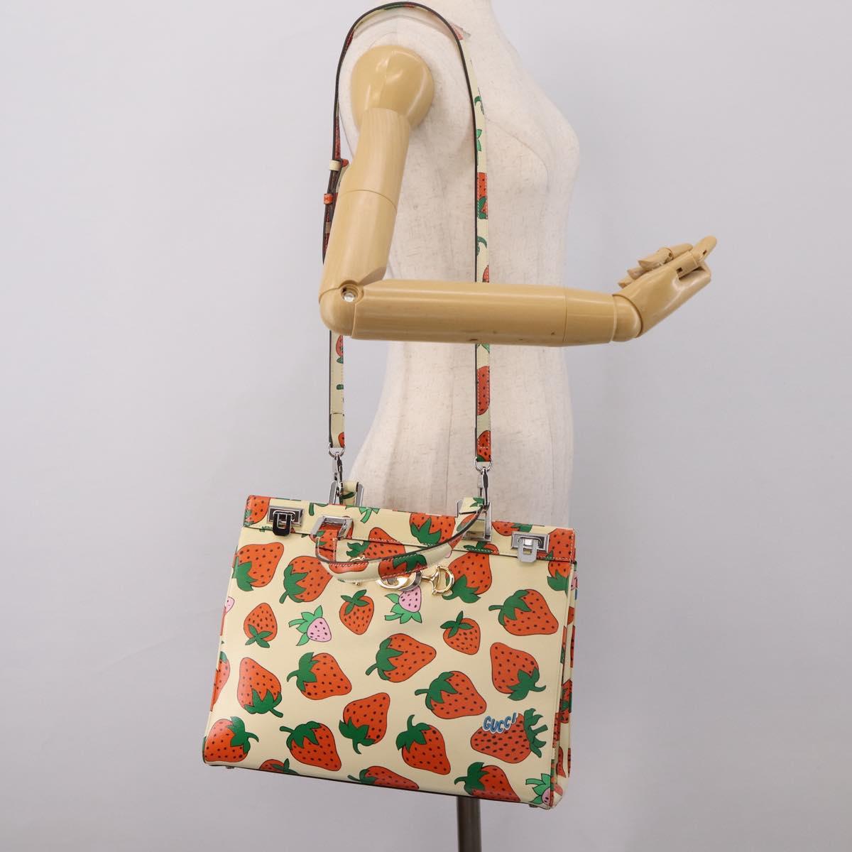 GUCCI Zumi Hand Bag Leather 2way Multicolor Silver 564714 Auth 207924M