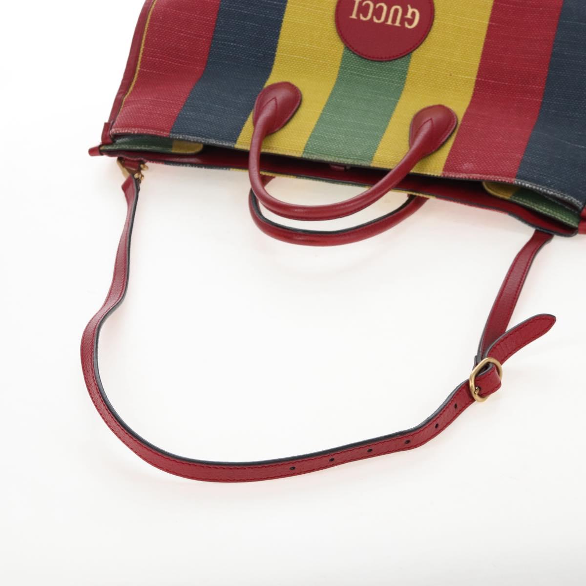 GUCCI Baiadera Hand Bag Canvas 2way Multicolor Gold Tone 630358 Auth 207925M
