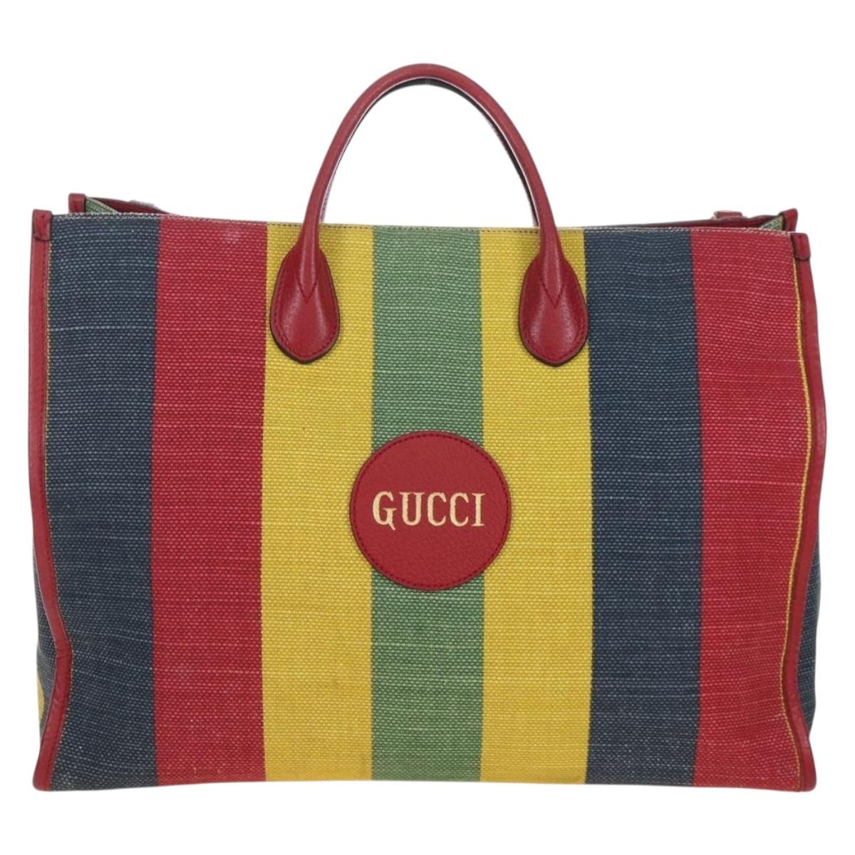GUCCI Baiadera Hand Bag Canvas 2way Multicolor Gold Tone 630358 Auth 207925M