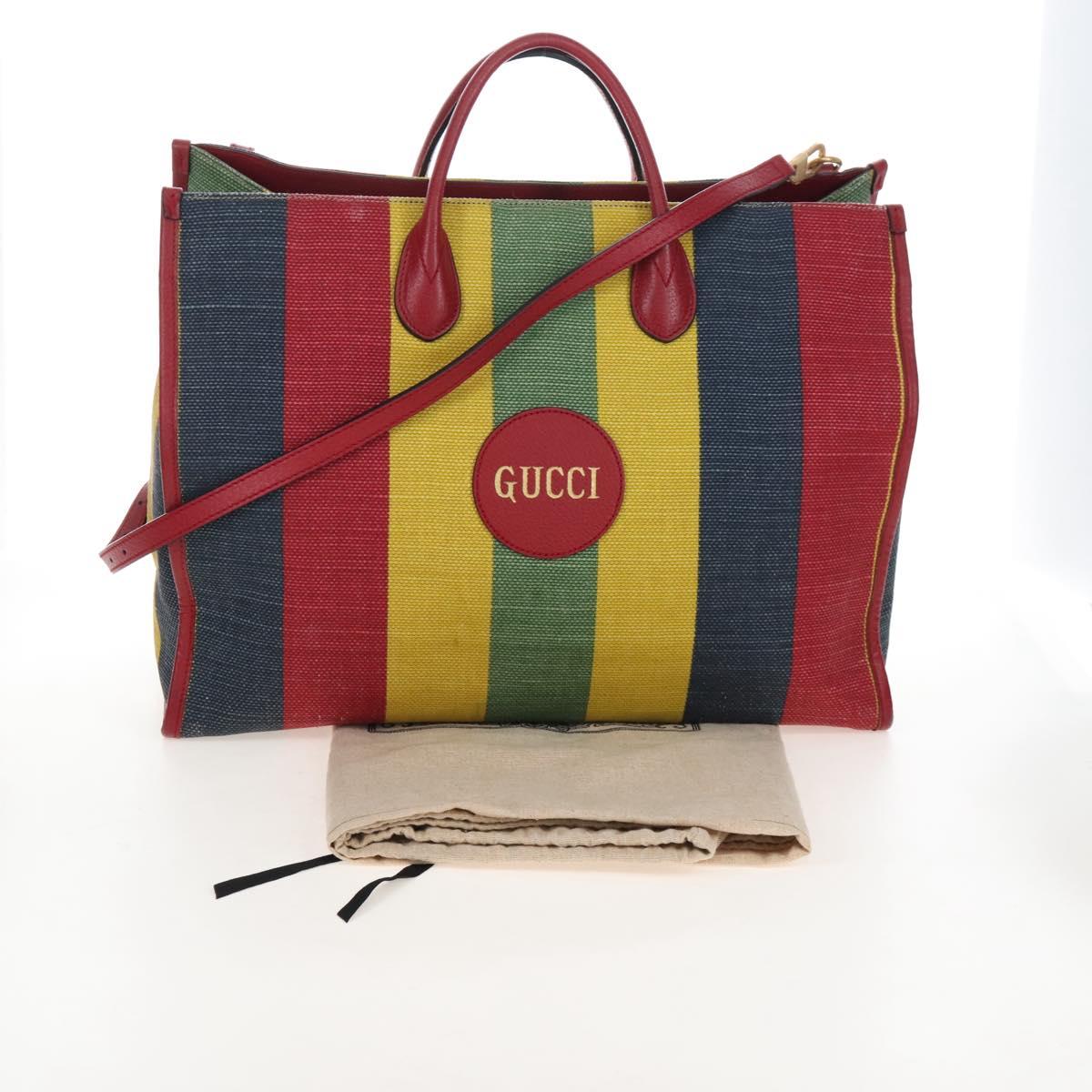 GUCCI Baiadera Hand Bag Canvas 2way Multicolor Gold Tone 630358 Auth 207925M