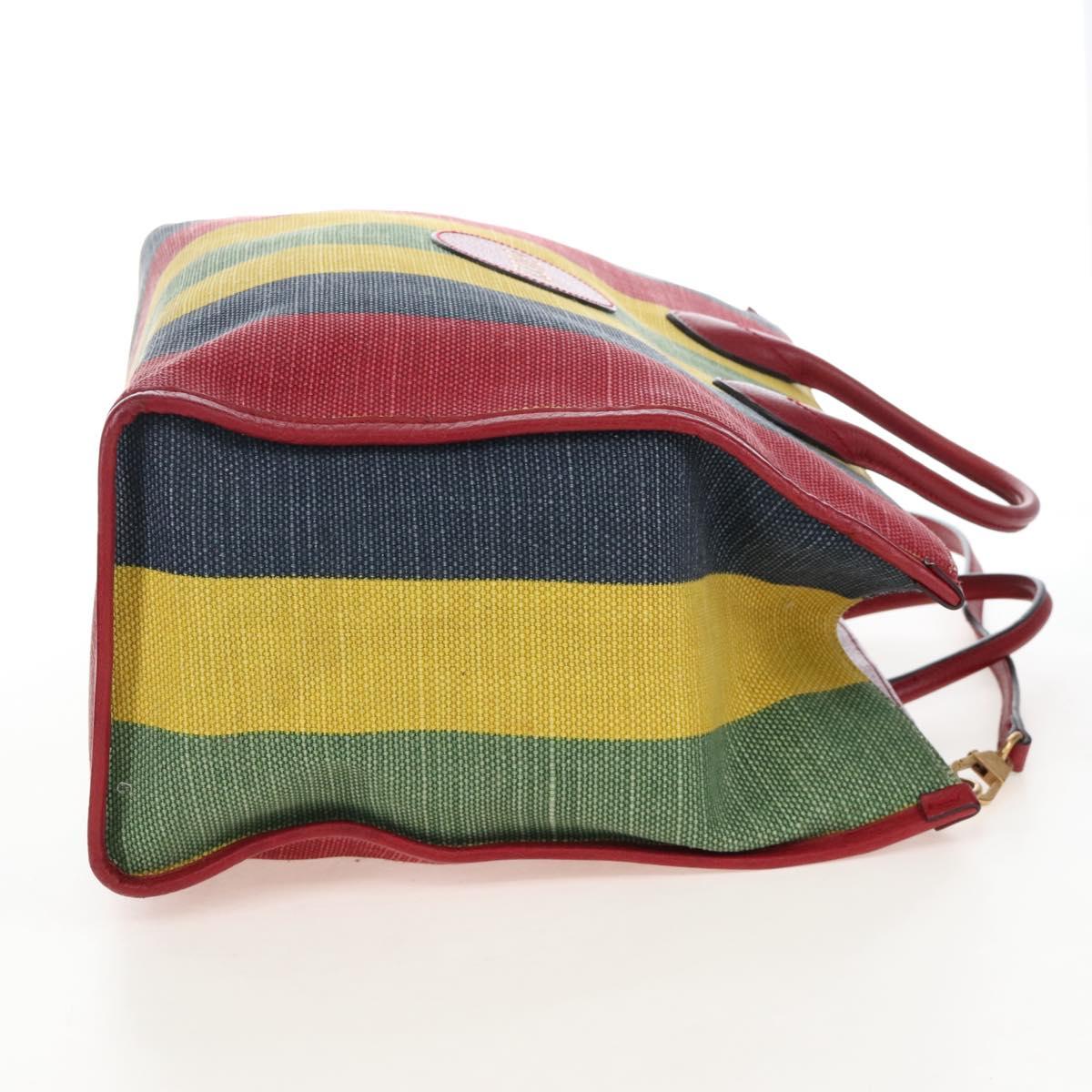 GUCCI Baiadera Hand Bag Canvas 2way Multicolor Gold Tone 630358 Auth 207925M