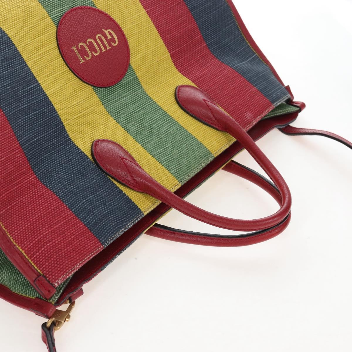 GUCCI Baiadera Hand Bag Canvas 2way Multicolor Gold Tone 630358 Auth 207925M