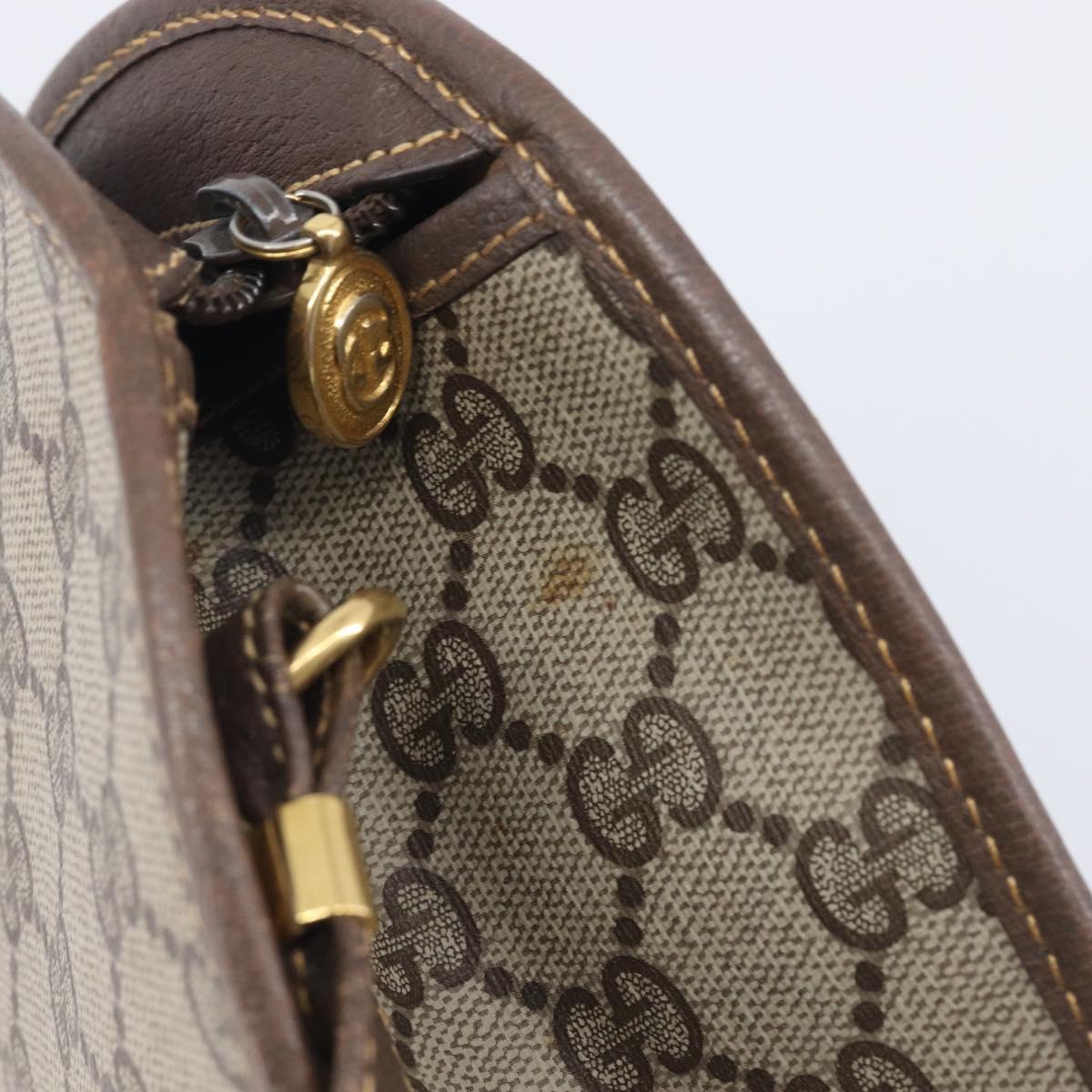 GUCCI GG Supreme Shoulder Bag PVC Beige Gold Tone 007 89 1096 Auth 207931