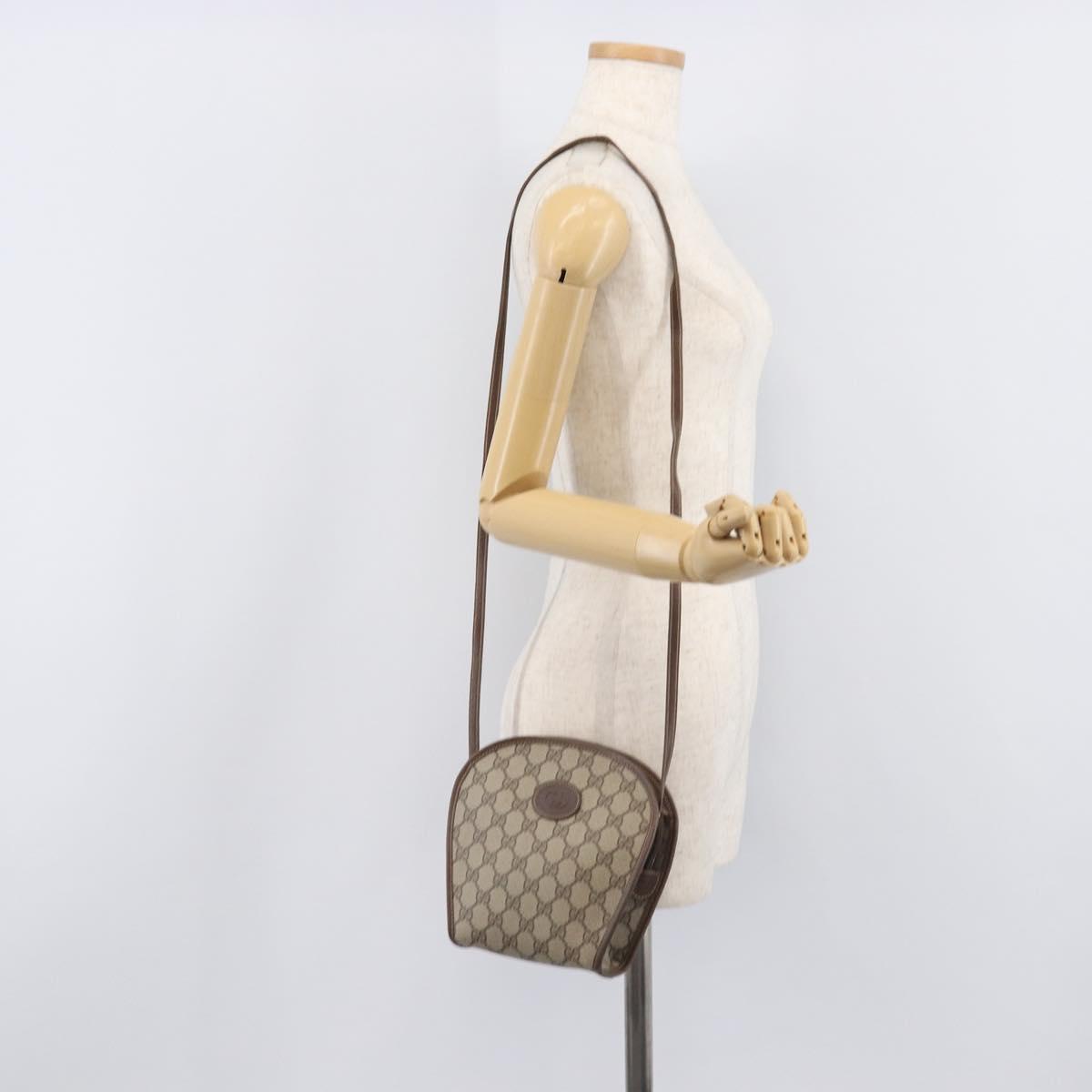 GUCCI GG Supreme Shoulder Bag PVC Beige Gold Tone 007 89 1096 Auth 207931