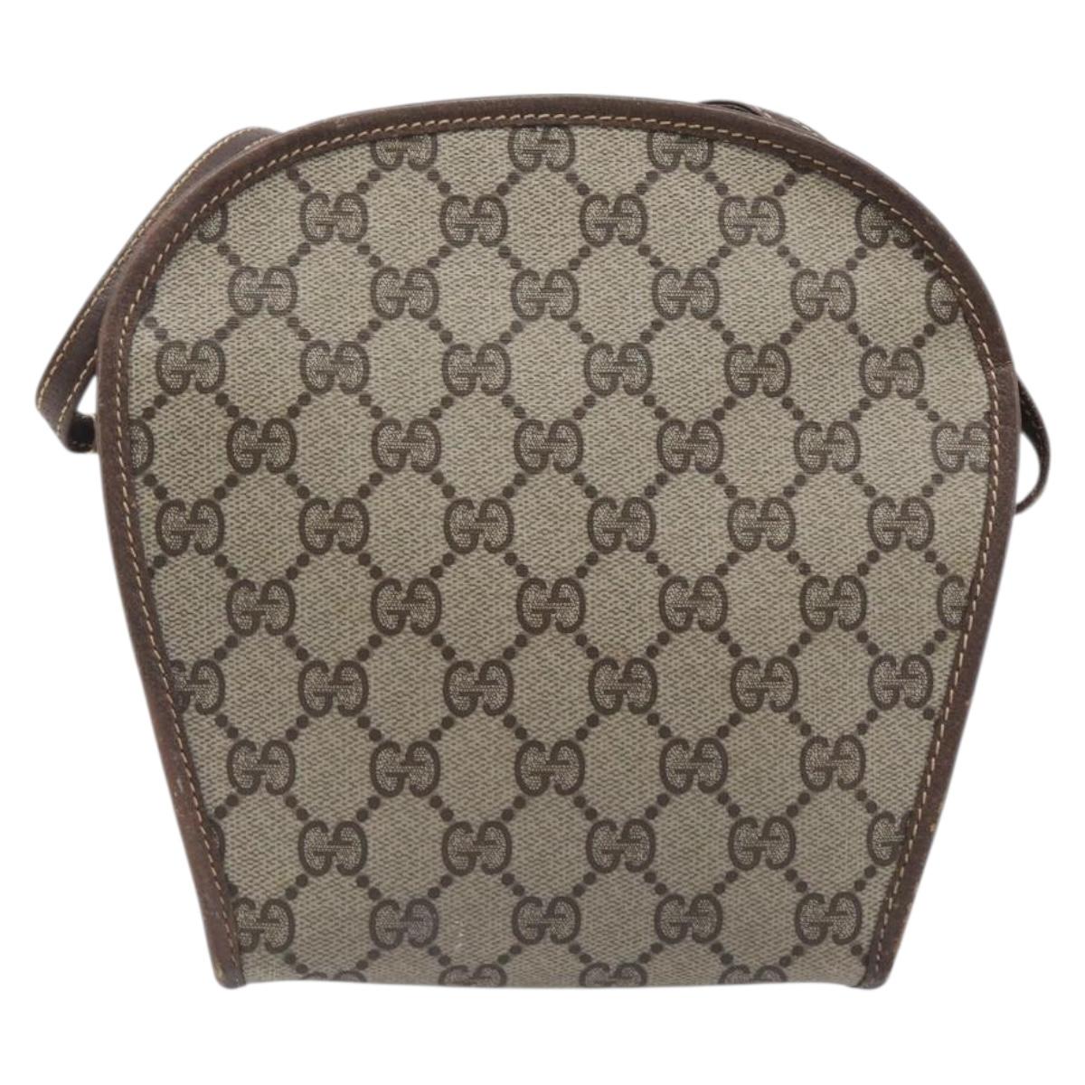 GUCCI GG Supreme Shoulder Bag PVC Beige Gold Tone 007 89 1096 Auth 207931
