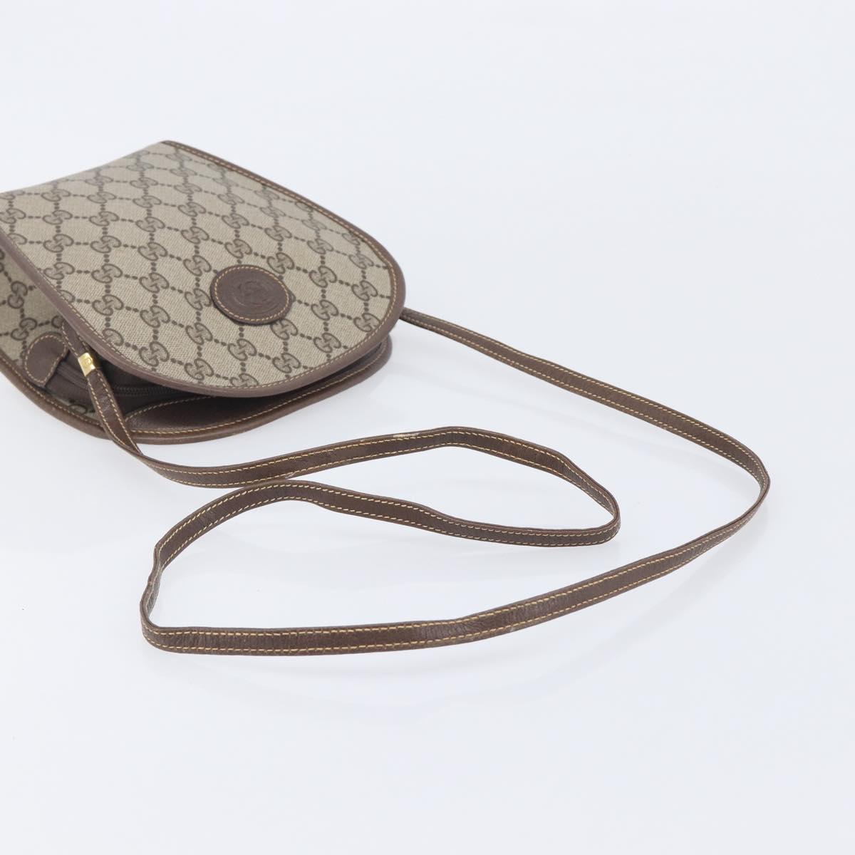 GUCCI GG Supreme Shoulder Bag PVC Beige Gold Tone 007 89 1096 Auth 207931