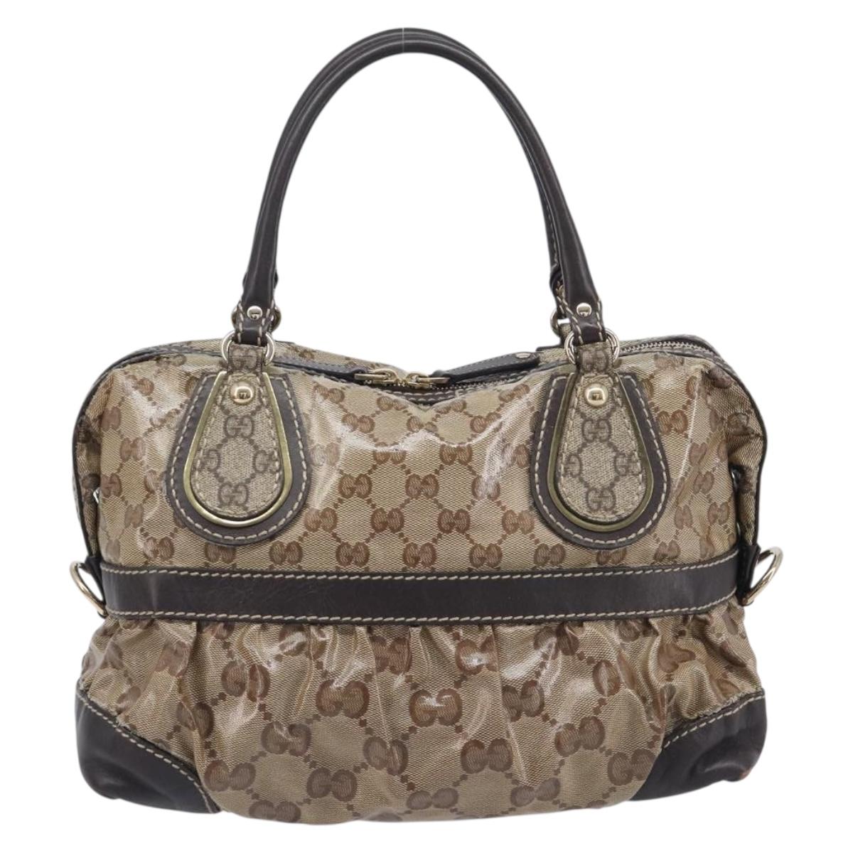 GUCCI GG Wallet Hand Bag 3 Set Beige Gold Tone Auth 207932