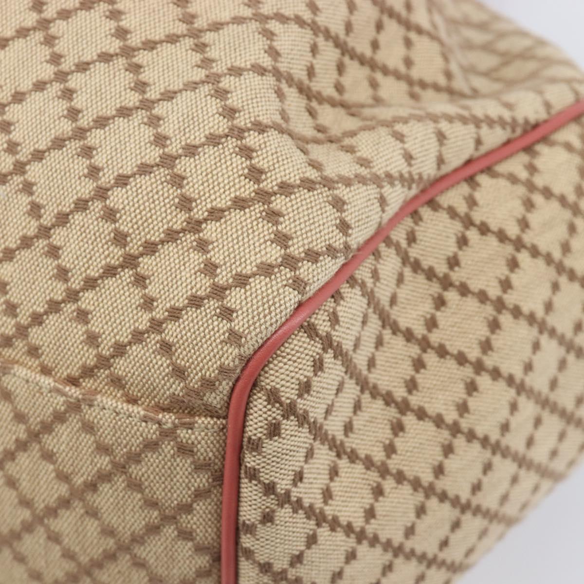 GUCCI Diamante Sukey Hand Bag Canvas Beige Gold Tone 211944 Auth 207934V