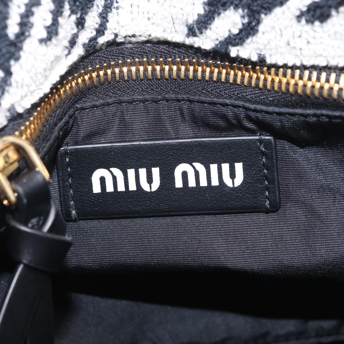 Miu Miu Hand Bag Pile 2way Black Gold Auth 207984A