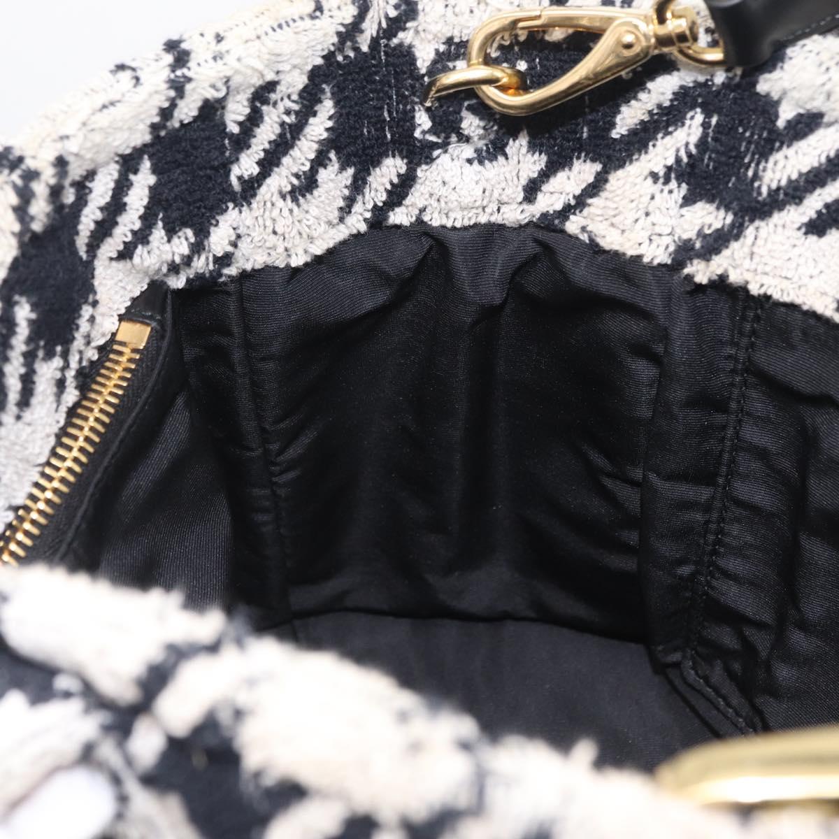 Miu Miu Hand Bag Pile 2way Black Gold Auth 207984A
