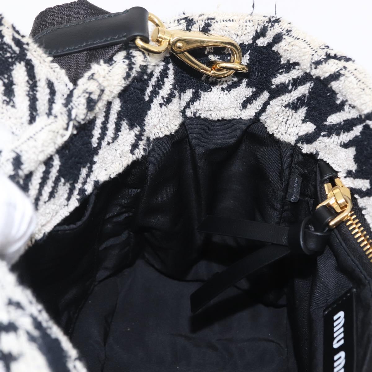 Miu Miu Hand Bag Pile 2way Black Gold Auth 207984A