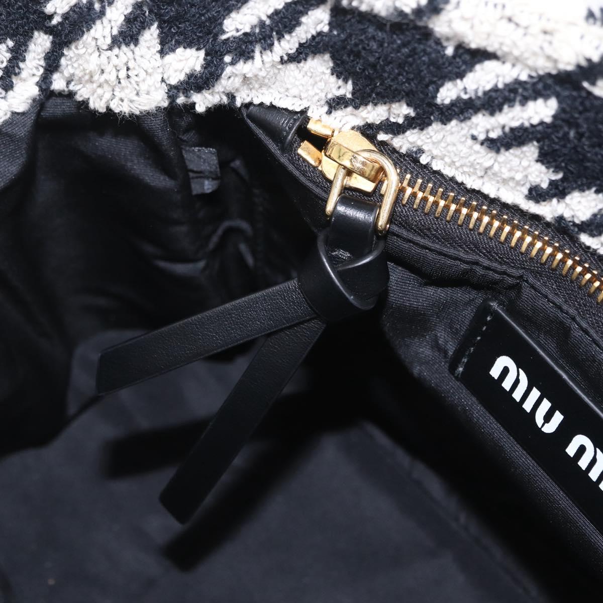 Miu Miu Hand Bag Pile 2way Black Gold Auth 207984A