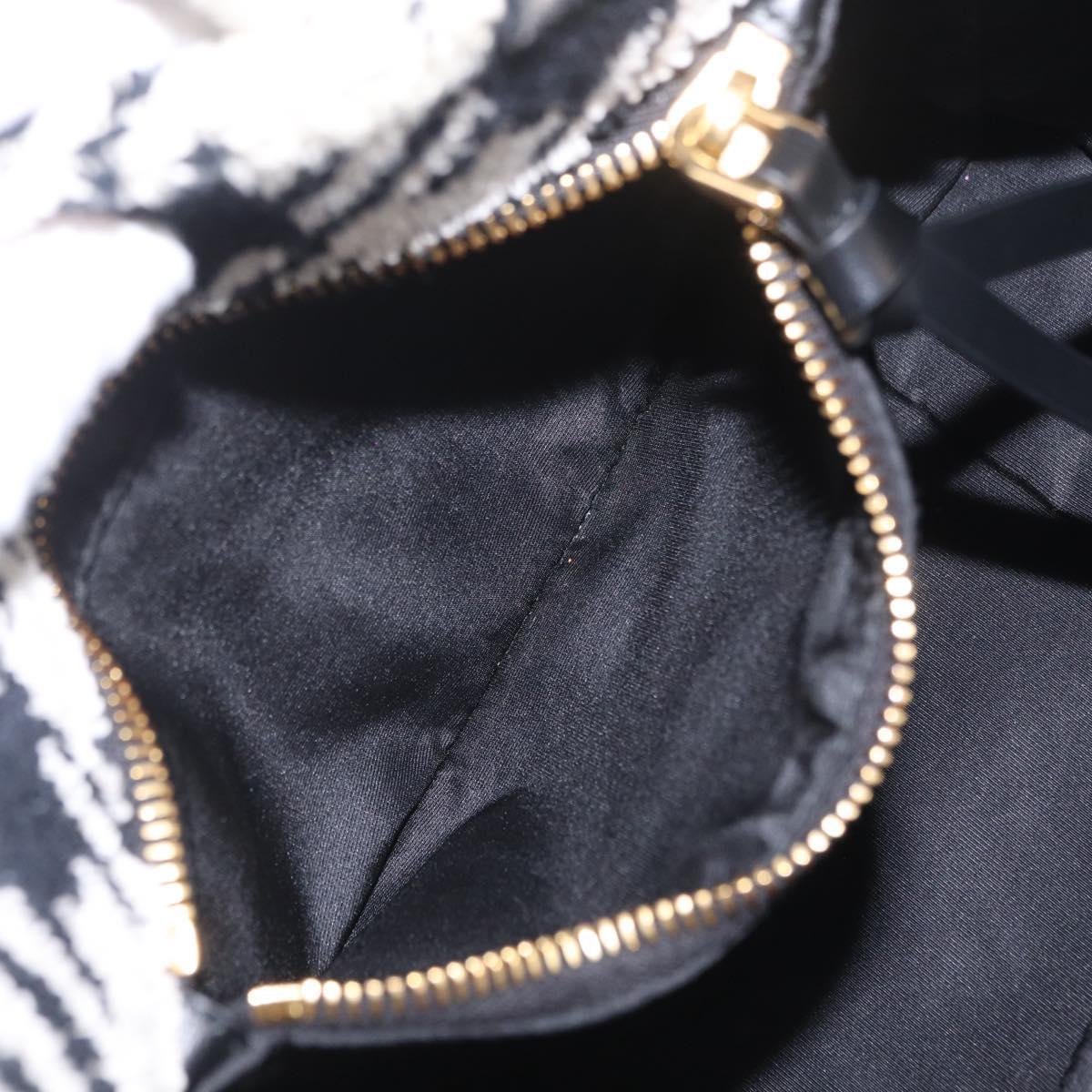 Miu Miu Hand Bag Pile 2way Black Gold Auth 207984A